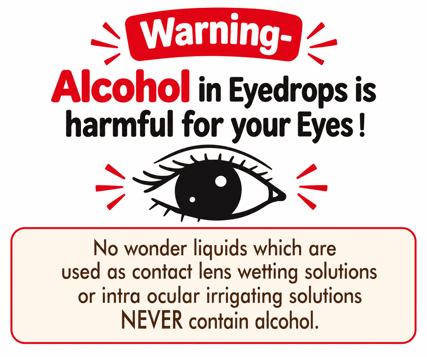 Warning: Alcohol in eye drops is harmful for your eyes
